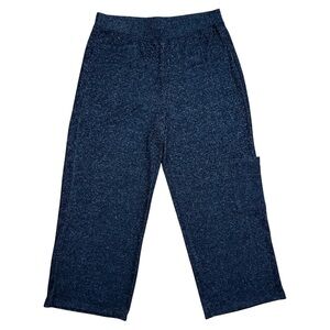 Habitat Black Marled Wide Leg Flood Crop Sweater Pants In Sz M